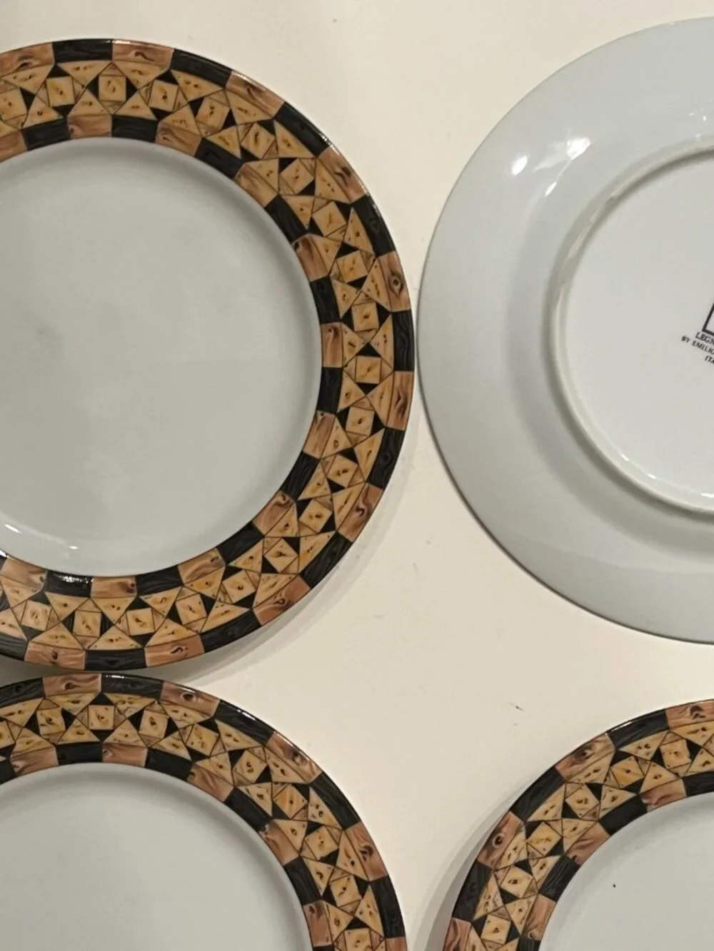 TAITÙ Milano Legno Salad Plates 7.5” Set of 4 - Emilio Bergamin 1987